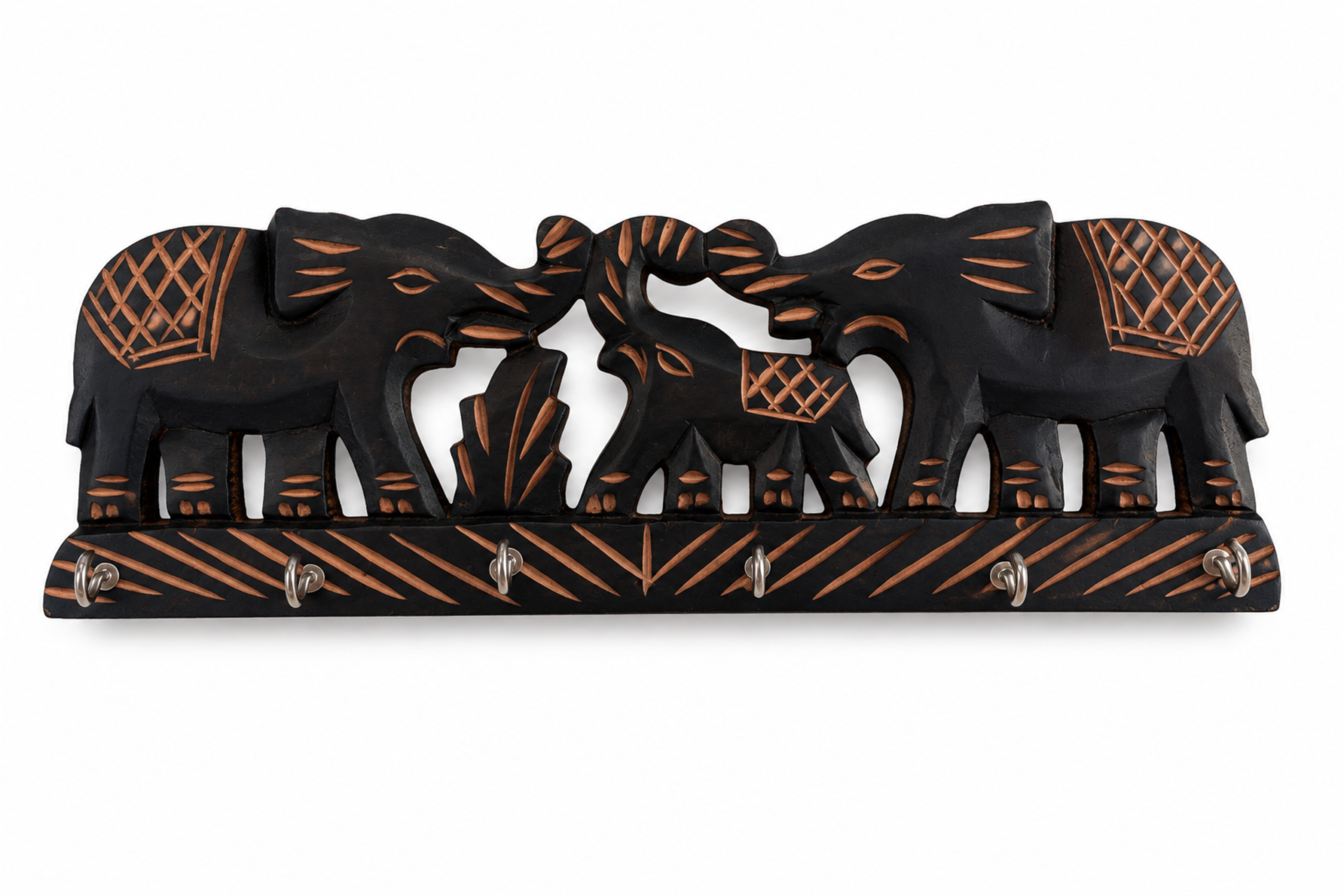 elephant family mango wood key hanger (1) elephant family mango wood key hanger (1)